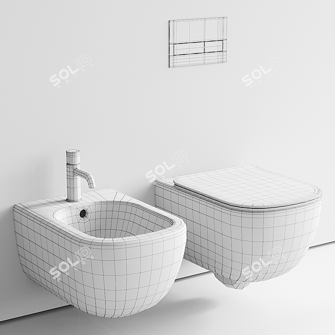 Era Wall-Hung Toilet & Bidet 3D model image 5