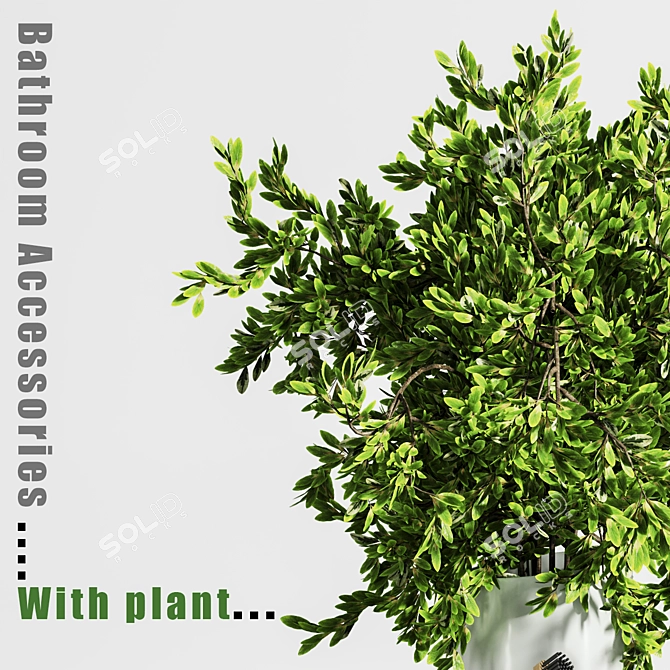 Green Oasis: Bathroom Bliss with Plant 3D model image 3