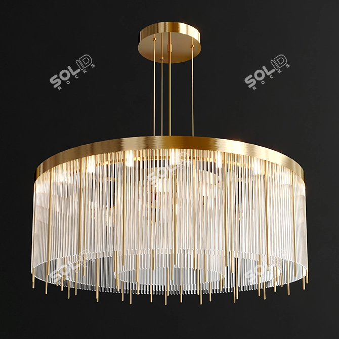 Elegant Brass Pendant Lamp: PHARO 3D model image 1