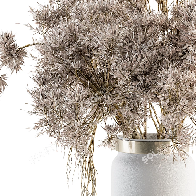 Nature's Elegance: Dried Floral Arrangement 3D model image 2