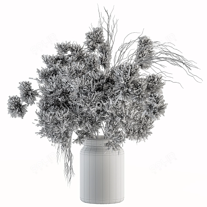 Nature's Elegance: Dried Floral Arrangement 3D model image 4