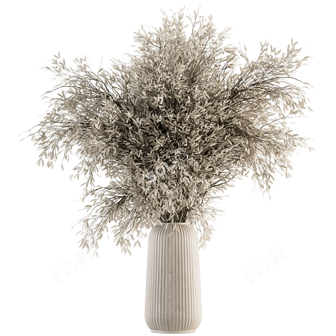 Elegant Dried Branch Bouquet 3D model image 1