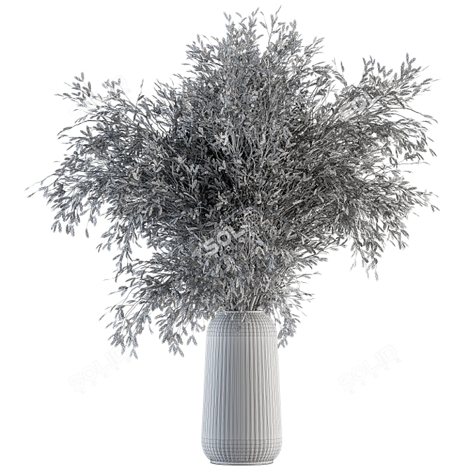 Elegant Dried Branch Bouquet 3D model image 4