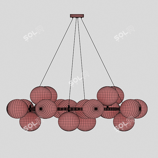 Milky Dream: Modern Ring Chandelier 3D model image 2