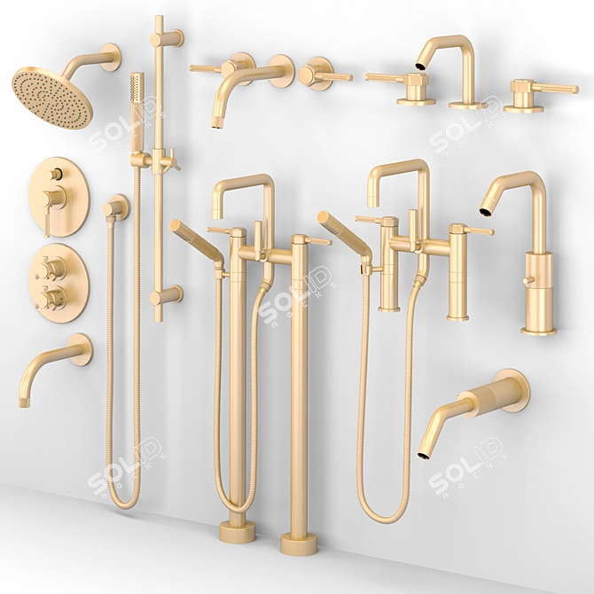 Sutton Rejuvenation Bath Faucets & Shower Set 3D model image 3