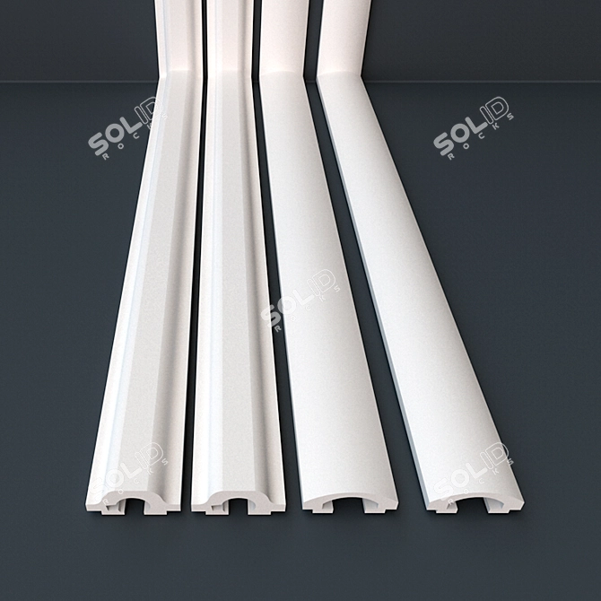 Stylish Recessed Ceiling Moldings 3D model image 2