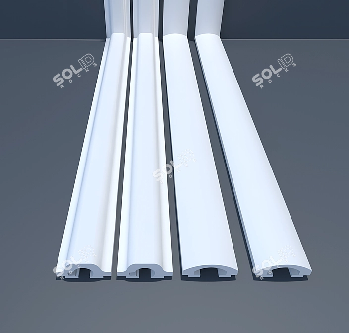 Stylish Recessed Ceiling Moldings 3D model image 4