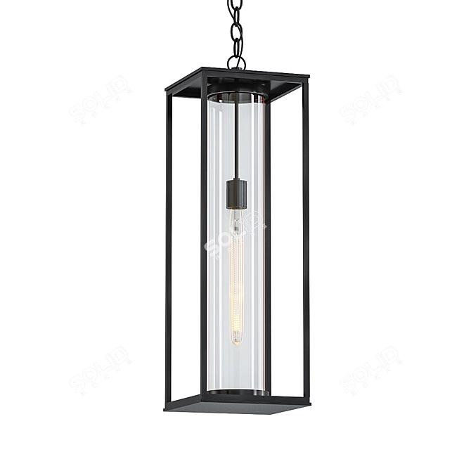 Sleek Outdoor Pendant Light 3D model image 1