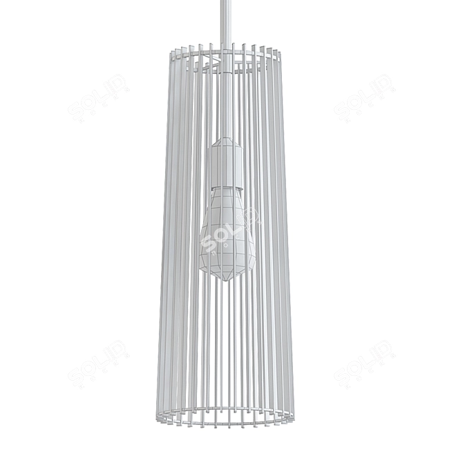 Sleek Concertina Pendant 3D model image 2