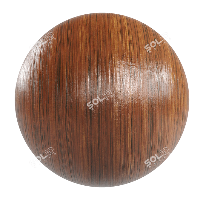 Dark Cherry Wood | PBR Material 3D model image 1