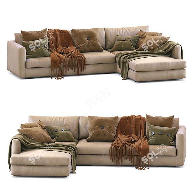 Luxury Flexform Leather Sofa: Magnum 3D model image 4
