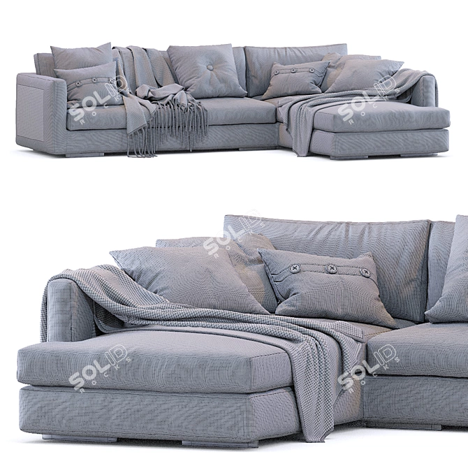 Luxury Flexform Leather Sofa: Magnum 3D model image 5