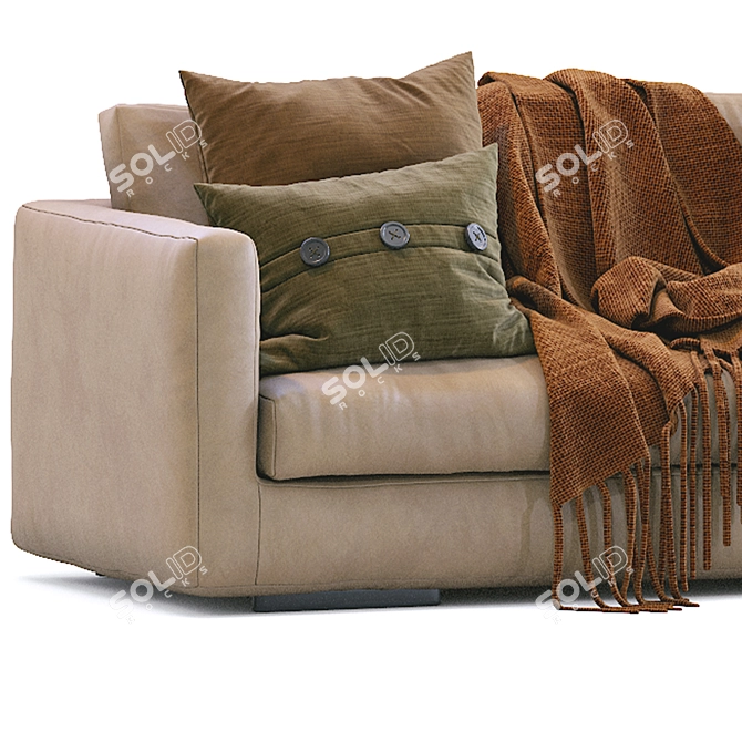 Luxury Flexform Leather Sofa: Magnum 3D model image 7