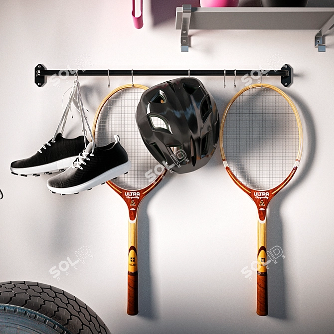 Compact Home Gym Storage Solution 3D model image 2