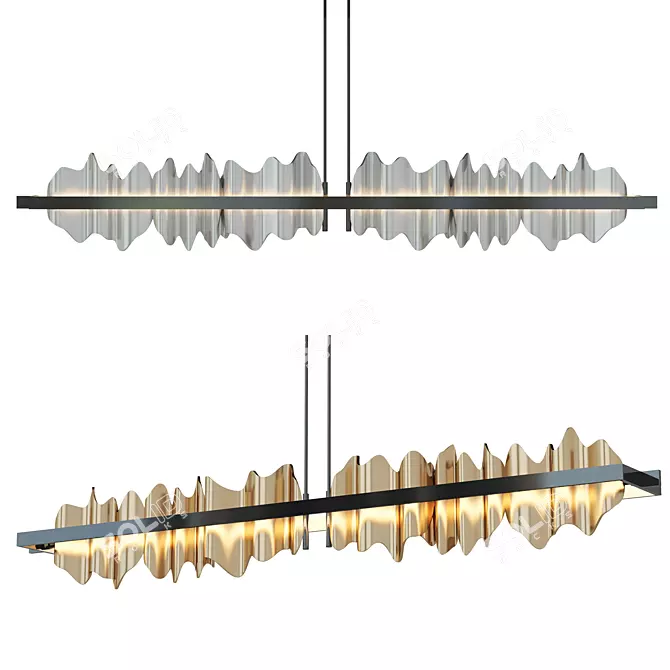 Elegant Steel Chandelier 3D model image 1