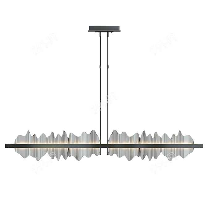 Elegant Steel Chandelier 3D model image 3