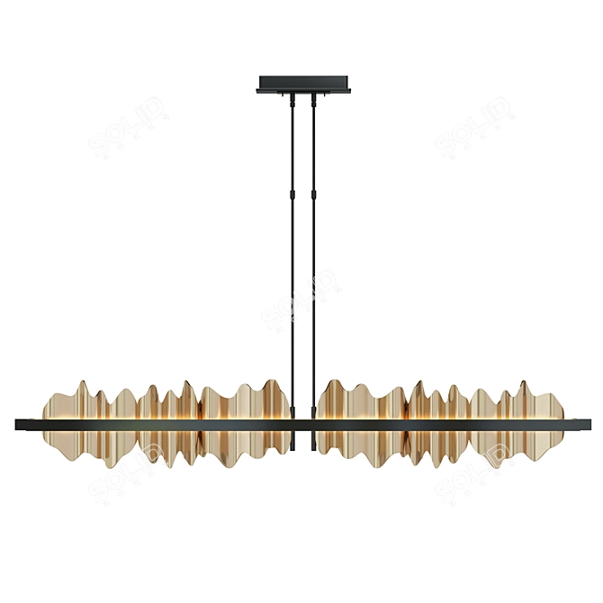 Elegant Steel Chandelier 3D model image 5