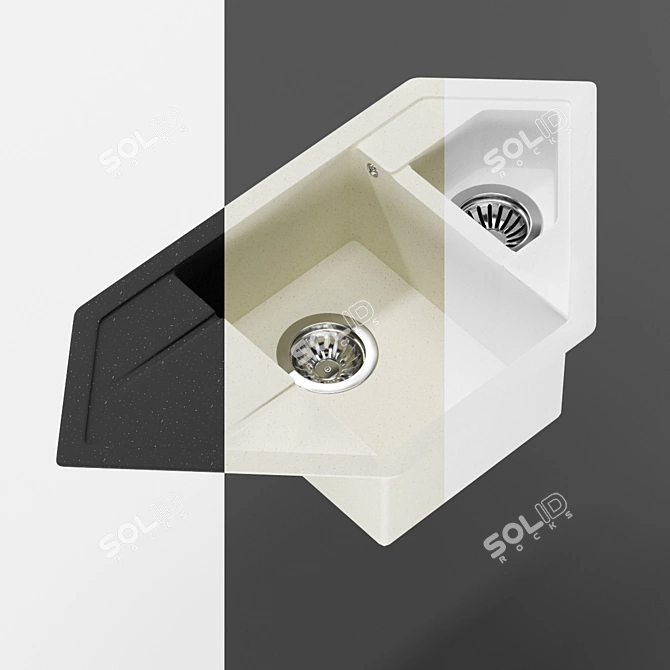 Modern Corner Sink INTERLINE 3D model image 2