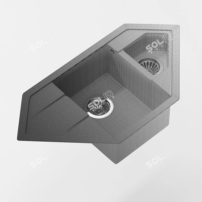 Modern Corner Sink INTERLINE 3D model image 6