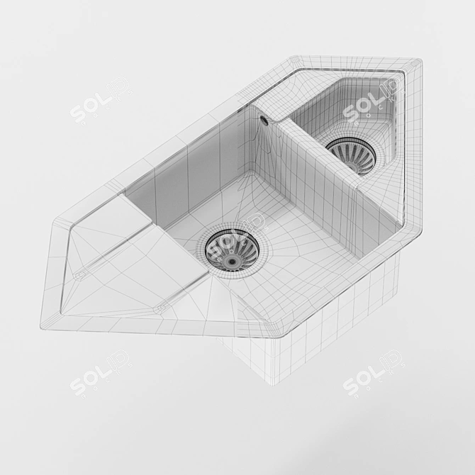 Modern Corner Sink INTERLINE 3D model image 7