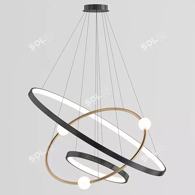 Elegant Embrace: Ring Chandelier 3D model image 1