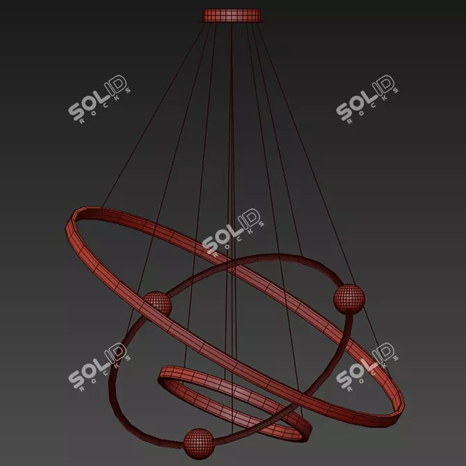 Elegant Embrace: Ring Chandelier 3D model image 2