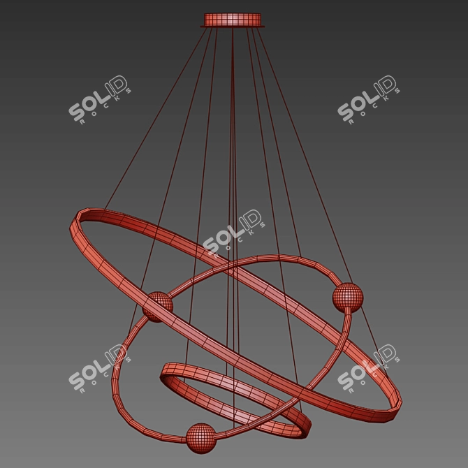 Elegant Embrace: Ring Chandelier 3D model image 3