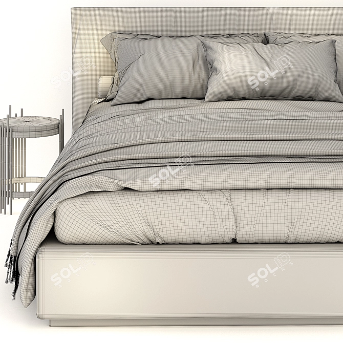 Meridiani Scott Bed 1 - Modern Designer Piece 3D model image 4