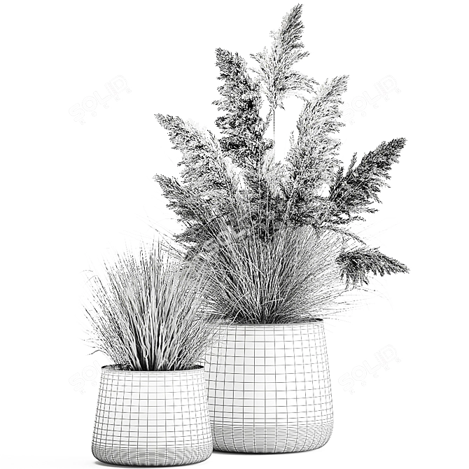 Exotic Plant Collection: Repurposed Iron Pot 3D model image 6