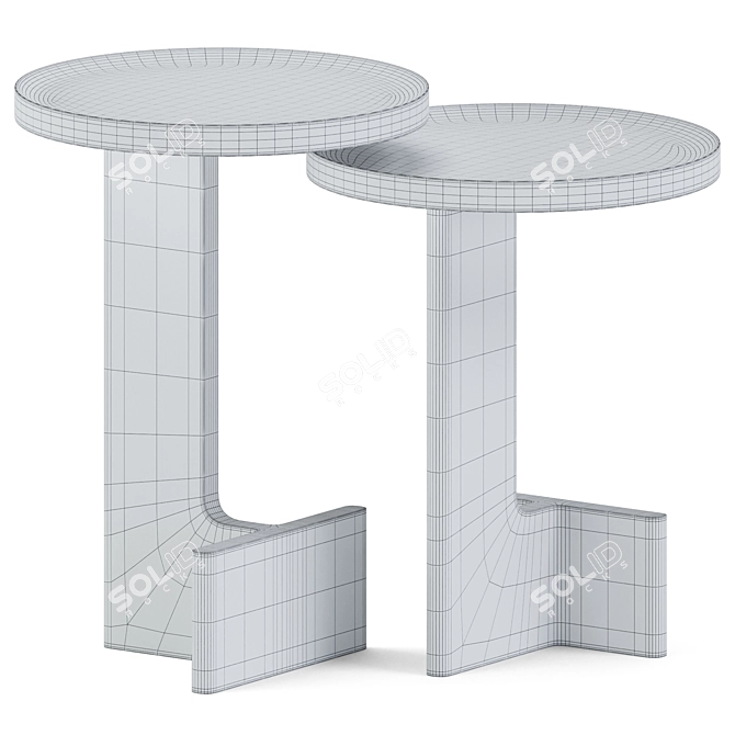 Modern Beam Side Tables: Ariake 3D model image 3