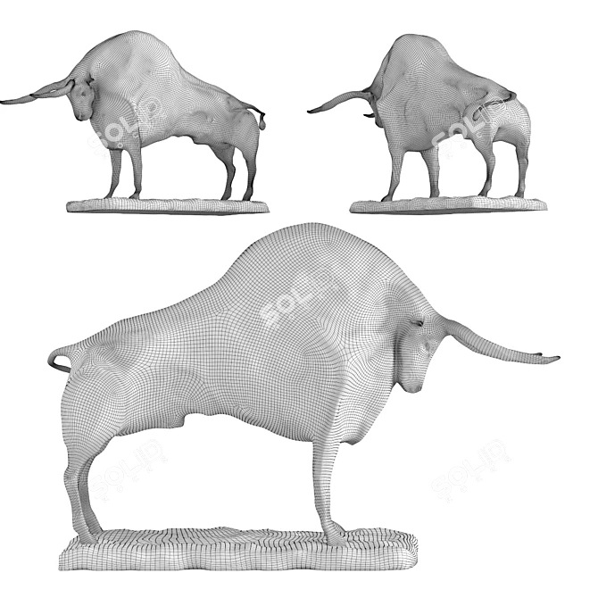 Elegant Toro Sculpture 3D model image 2