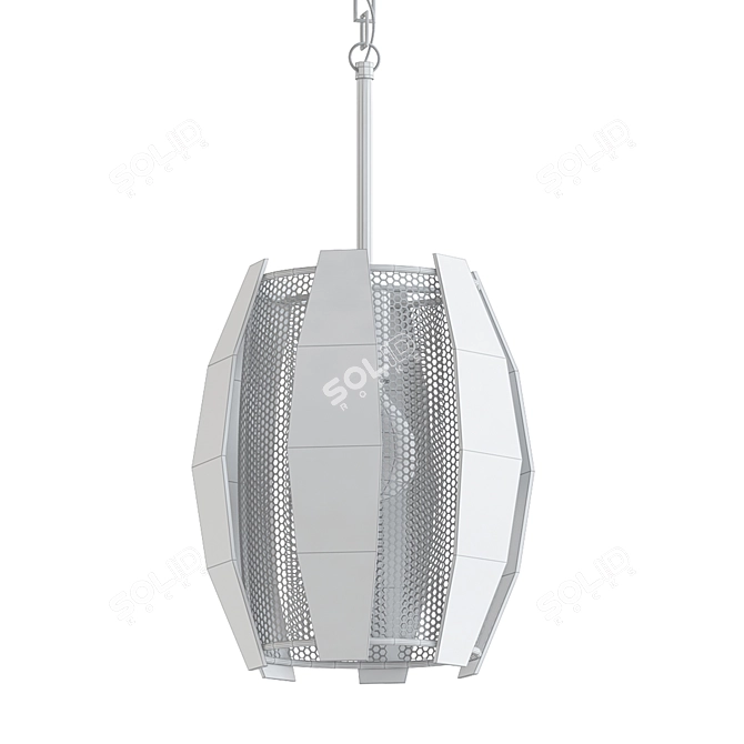 Modern Perforated Panel Pendant 3D model image 2