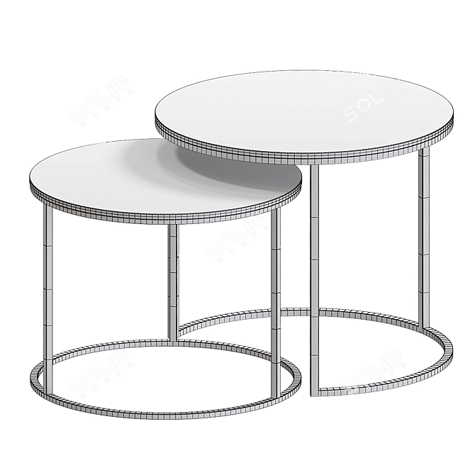 Elegant Marbled Nesting Tables 3D model image 4