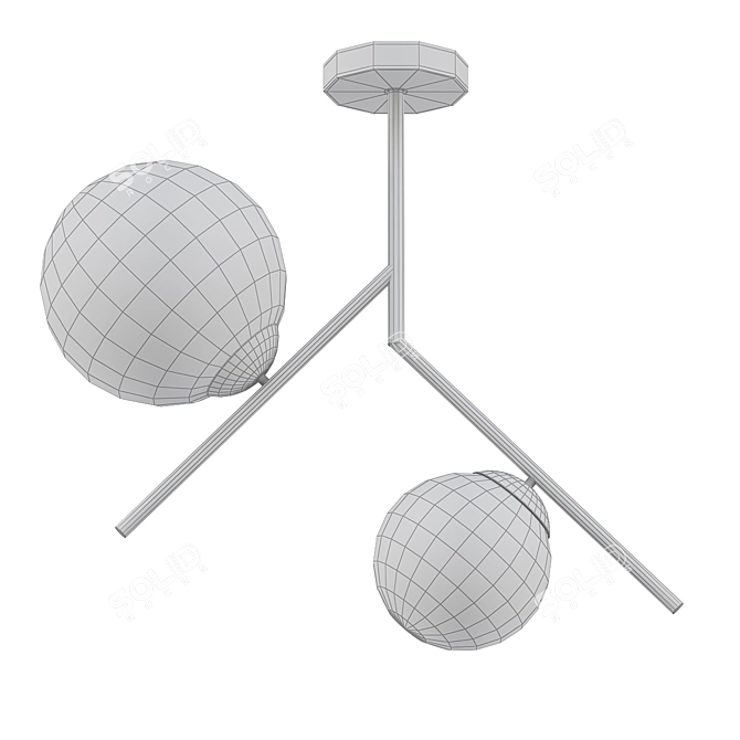 Elegant Opaque Glass Spheric Ceiling Lamp 3D model image 2