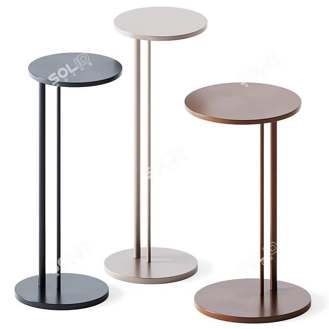 Sleek Sting Brushed Side Table 3D model image 2