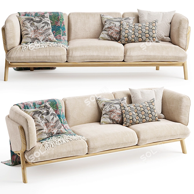 Stanley Luxe 3-Seater Sofa 3D model image 1