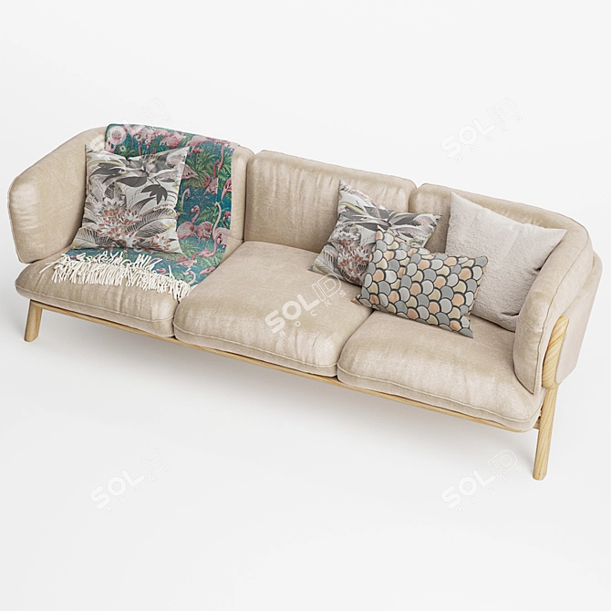 Stanley Luxe 3-Seater Sofa 3D model image 4