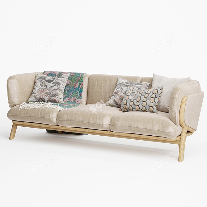 Stanley Luxe 3-Seater Sofa 3D model image 5