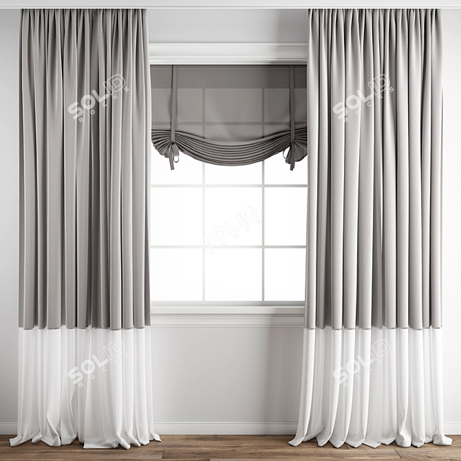 Premium Curtain | High-Quality Model 3D model image 1