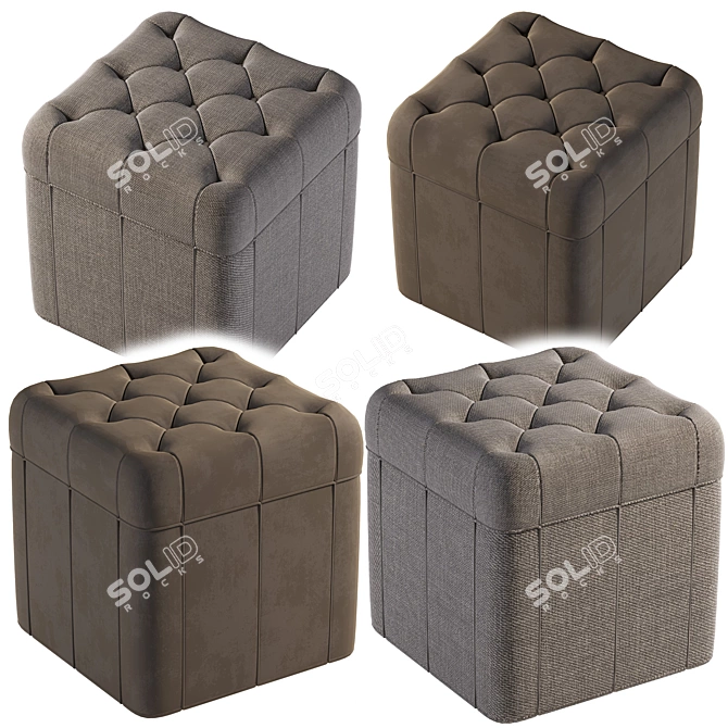 Classic Style Textured Pouf 3D model image 1