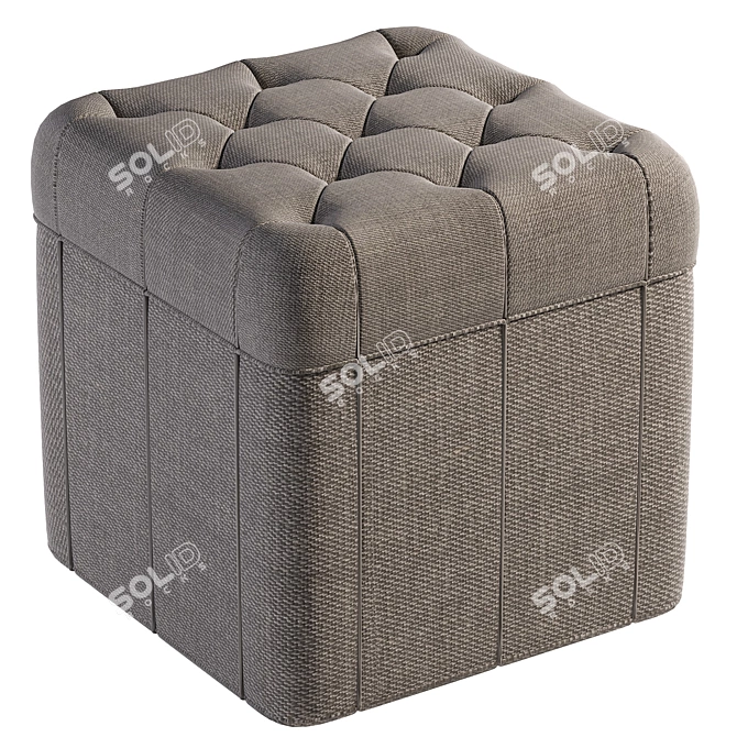 Classic Style Textured Pouf 3D model image 2