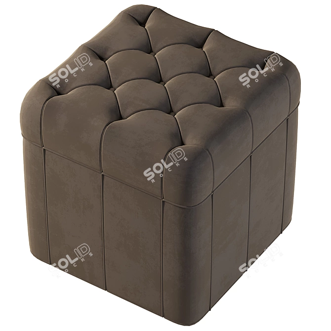 Classic Style Textured Pouf 3D model image 3