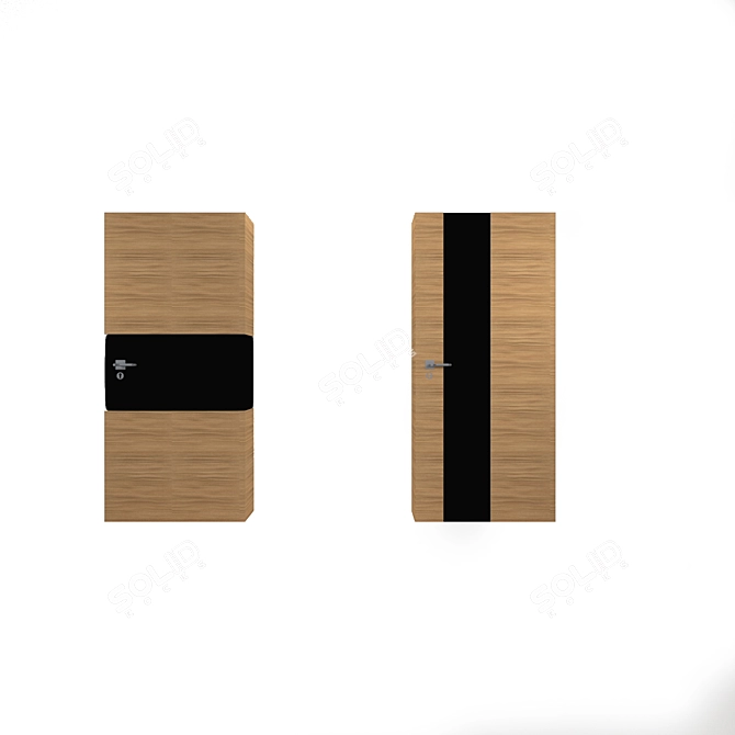 Modern 2.2m High Poly Doors 3D model image 1
