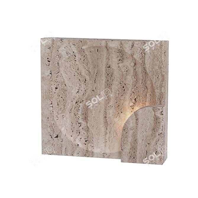 Stone Block Sconce Lamp 3D model image 1