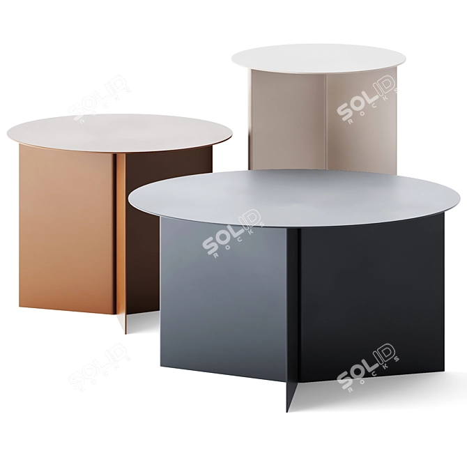 Minimalist Round Coffee Tables 3D model image 1