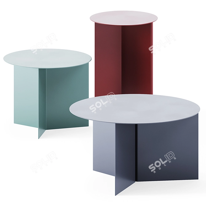 Minimalist Round Coffee Tables 3D model image 2