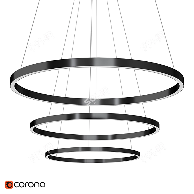 Euroluce Profile Aluminum Pendant Light: Sleek and Stylish 3D model image 2