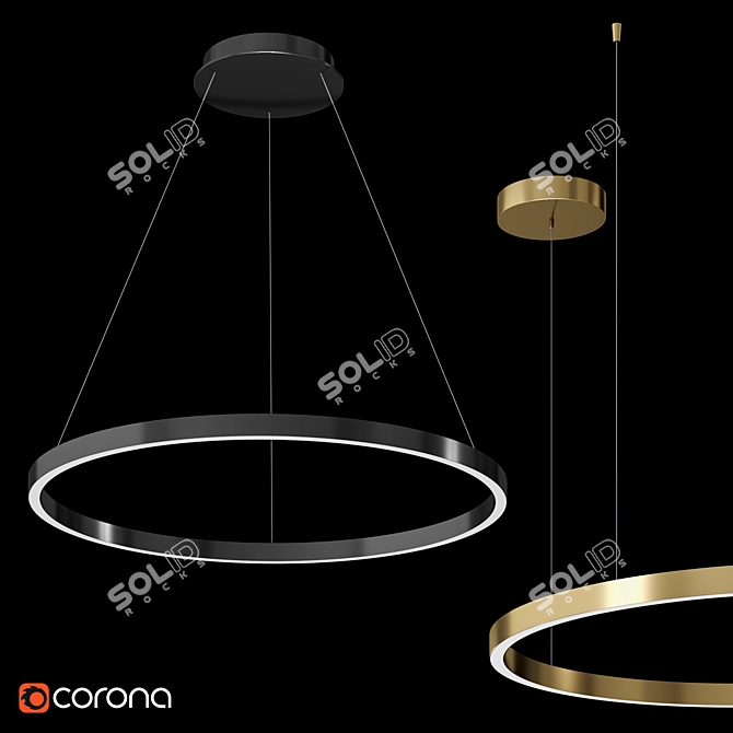 Euroluce Profile Aluminum Pendant Light: Sleek and Stylish 3D model image 3