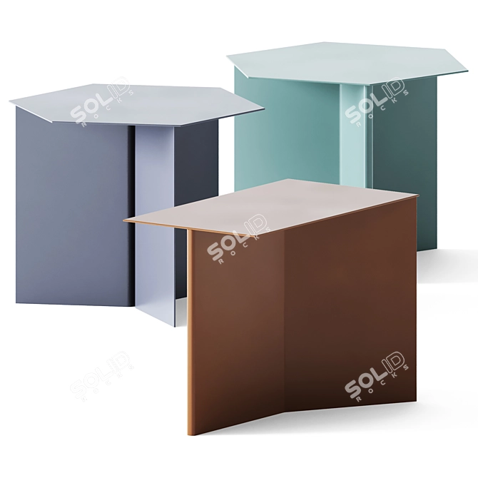 Sleek Slit Coffee Tables 3D model image 2