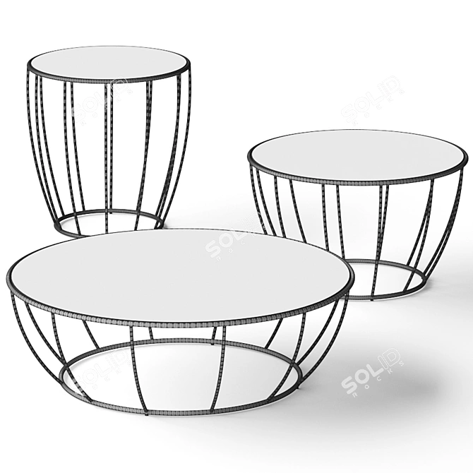 Sleek Amburgo Coffee Tables: Versatile Sizes & Stunning Render 3D model image 2